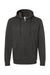 Tultex 331 Mens Full Zip Hooded Sweatshirt Hoodie w/ Pockets Heather Graphite Grey Flat Front