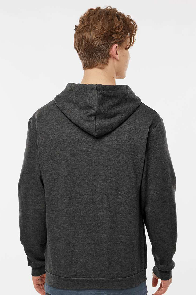 Tultex 331 Mens Full Zip Hooded Sweatshirt Hoodie w/ Pockets Heather Graphite Grey Model Back