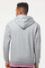 Tultex 331 Mens Full Zip Hooded Sweatshirt Hoodie w/ Pockets Heather Grey Model Back