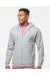 Tultex 331 Mens Full Zip Hooded Sweatshirt Hoodie Heather Grey Model Front
