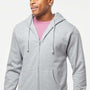 Tultex Mens Full Zip Hooded Sweatshirt Hoodie w/ Pockets - Heather Grey
