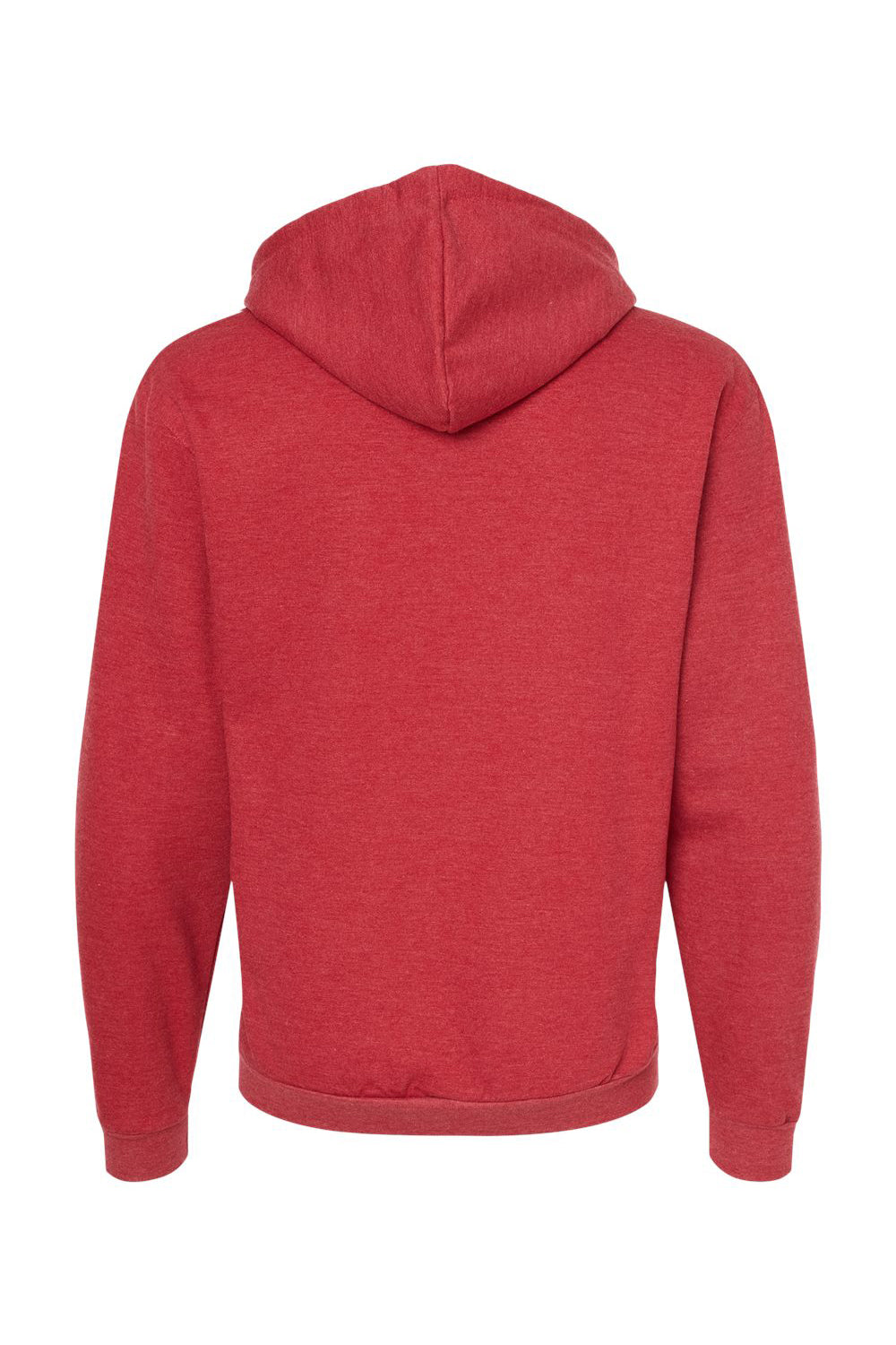 Tultex 331 Mens Full Zip Hooded Sweatshirt Hoodie w/ Pockets Heather Red Flat Back