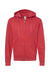 Tultex 331 Mens Full Zip Hooded Sweatshirt Hoodie w/ Pockets Heather Red Flat Front