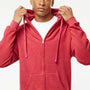 Tultex Mens Full Zip Hooded Sweatshirt Hoodie w/ Pockets - Heather Red
