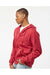 Tultex 331 Mens Full Zip Hooded Sweatshirt Hoodie Heather Red Model Side