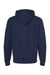Tultex 331 Mens Full Zip Hooded Sweatshirt Hoodie w/ Pockets Navy Blue Flat Back