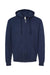 Tultex 331 Mens Full Zip Hooded Sweatshirt Hoodie w/ Pockets Navy Blue Flat Front