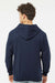 Tultex 331 Mens Full Zip Hooded Sweatshirt Hoodie w/ Pockets Navy Blue Model Back