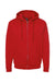Tultex 331 Mens Full Zip Hooded Sweatshirt Hoodie Red Flat Front
