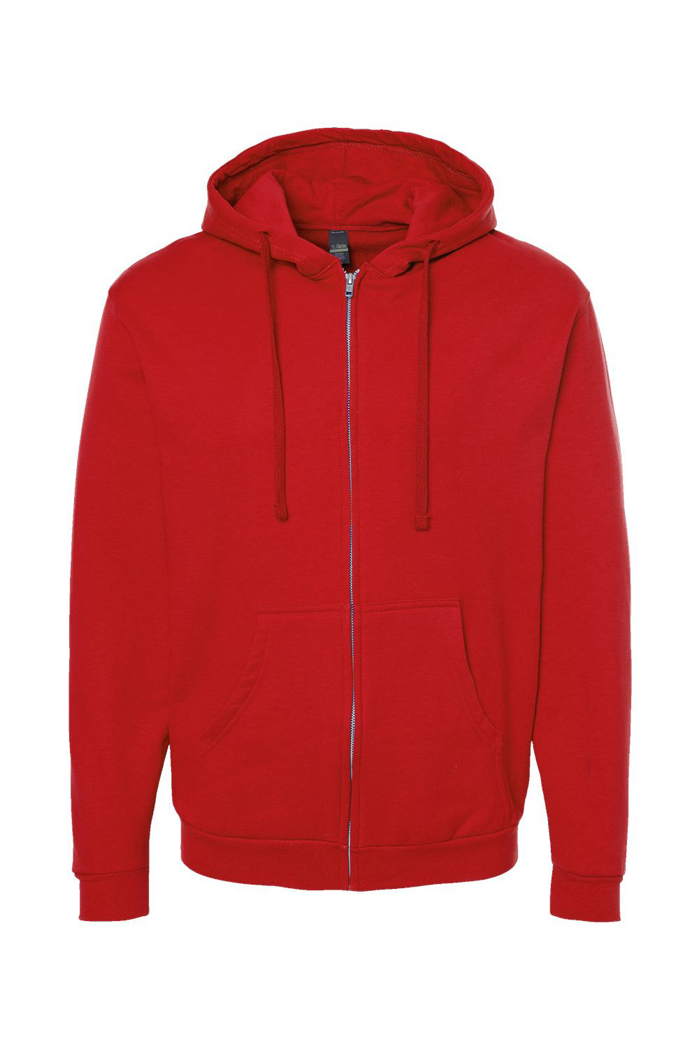 Tultex 331 Mens Full Zip Hooded Sweatshirt Hoodie w/ Pockets Red Flat Front