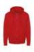 Tultex 331 Mens Full Zip Hooded Sweatshirt Hoodie w/ Pockets Red Flat Front