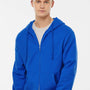 Tultex Mens Full Zip Hooded Sweatshirt Hoodie w/ Pockets - Royal Blue