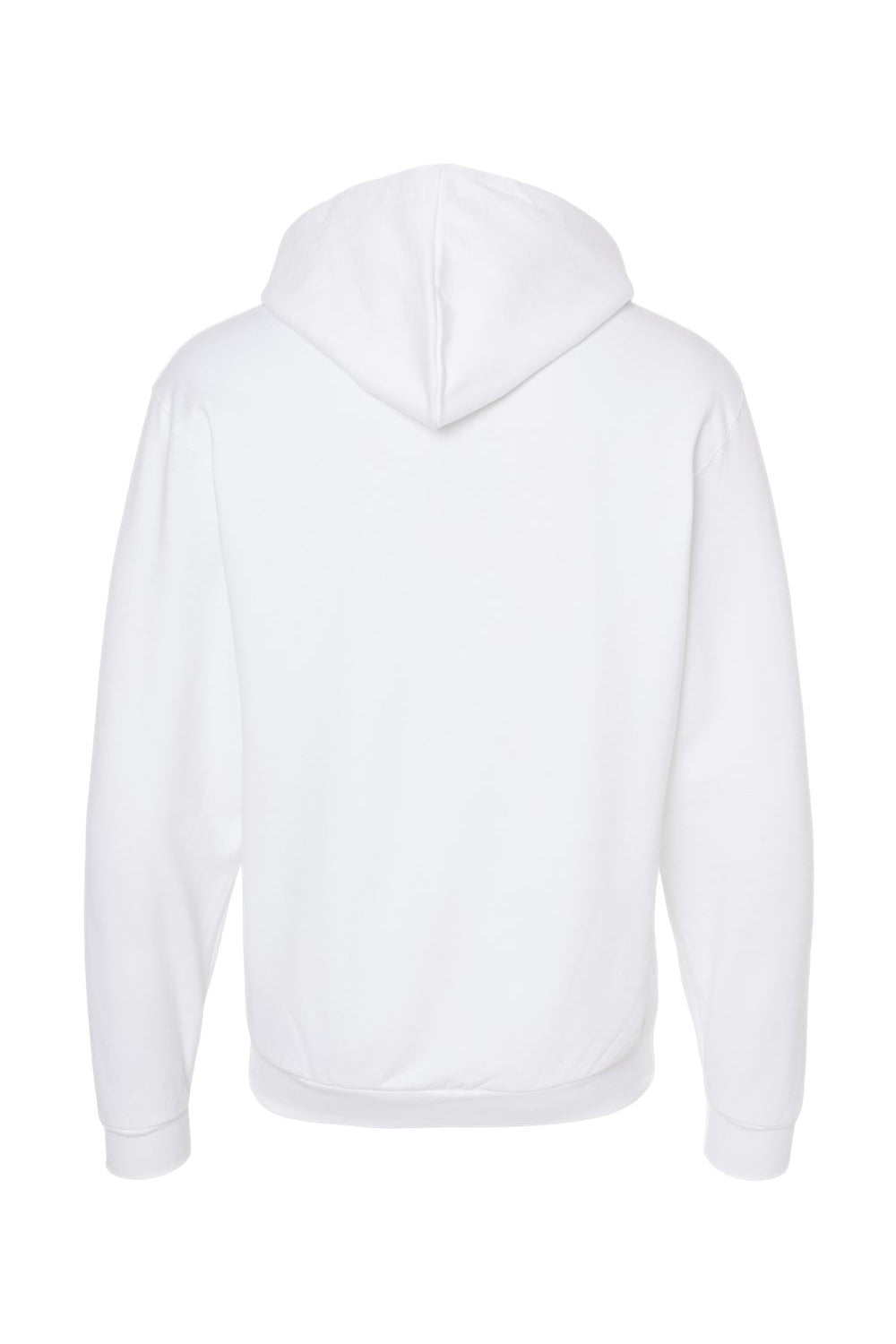 Tultex 331 Mens Full Zip Hooded Sweatshirt Hoodie White Flat Back