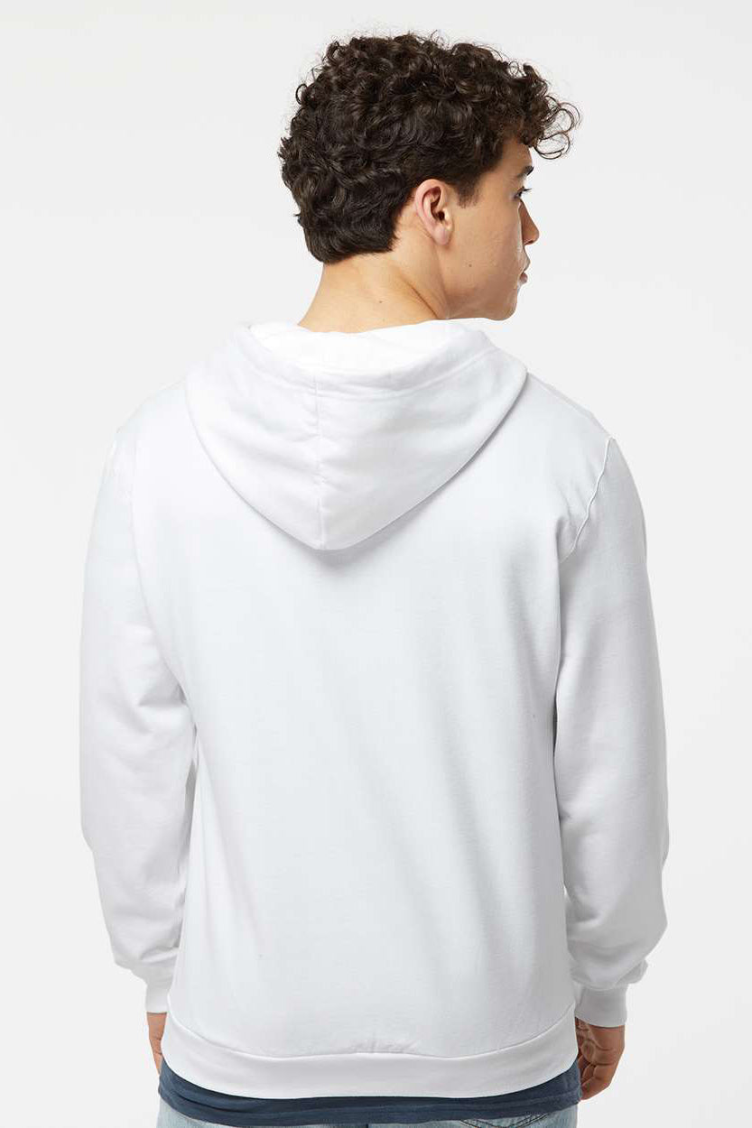 Tultex 331 Mens Full Zip Hooded Sweatshirt Hoodie w/ Pockets White Model Back