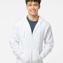 Tultex Mens Full Zip Hooded Sweatshirt Hoodie - White - NEW