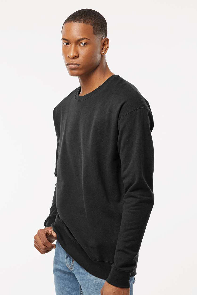 Tultex 340 Mens Fleece Crewneck Sweatshirt Black Model Side