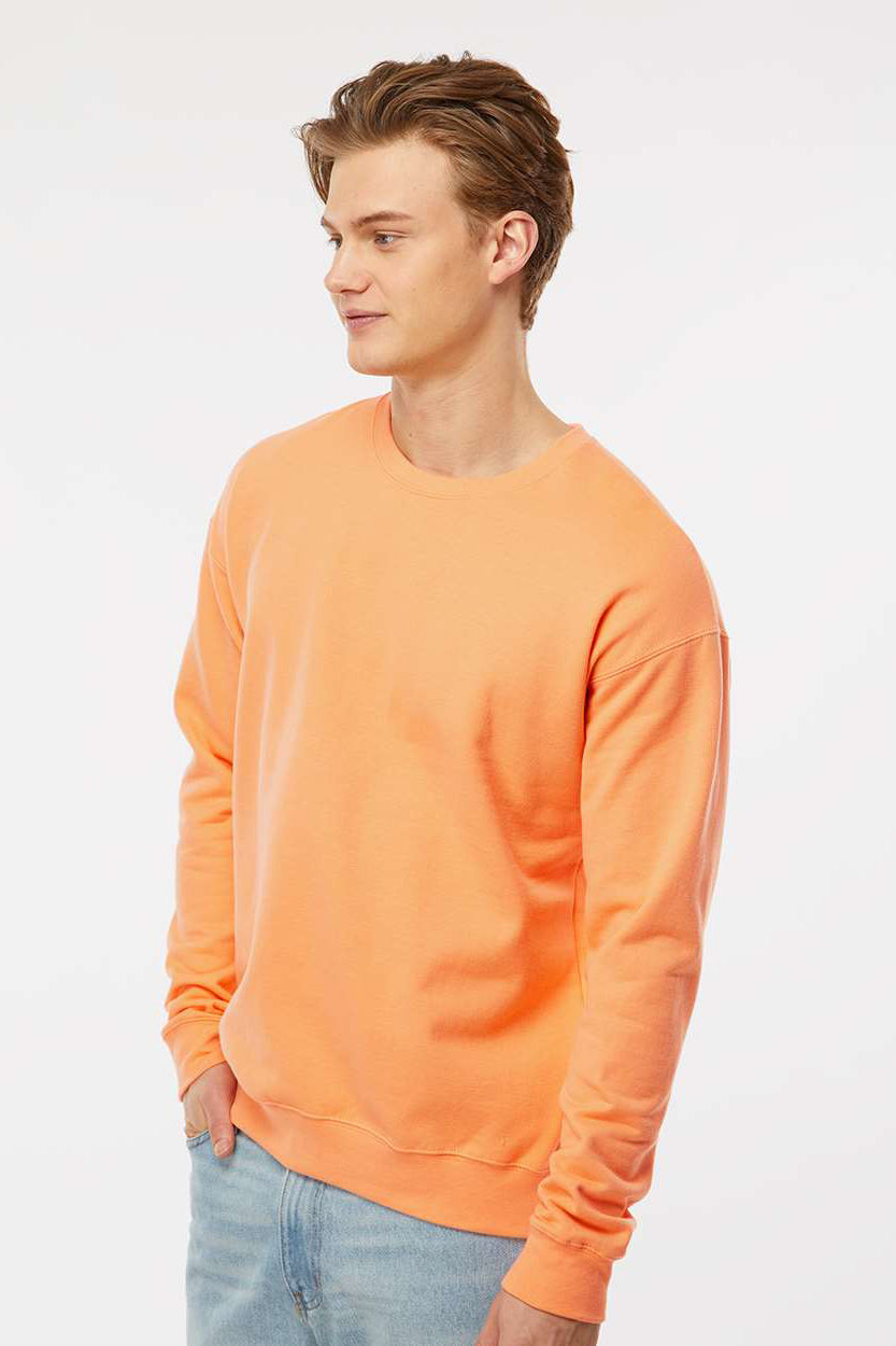 Tultex 340 Mens Fleece Crewneck Sweatshirt Cantaloupe Orange Model Side