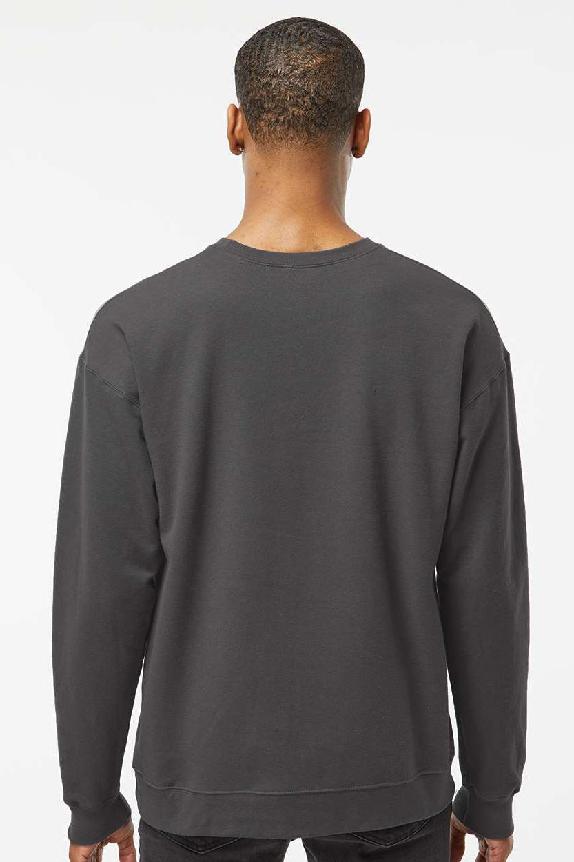 Tultex 340 Mens Fleece Crewneck Sweatshirt Charcoal Grey Model Back