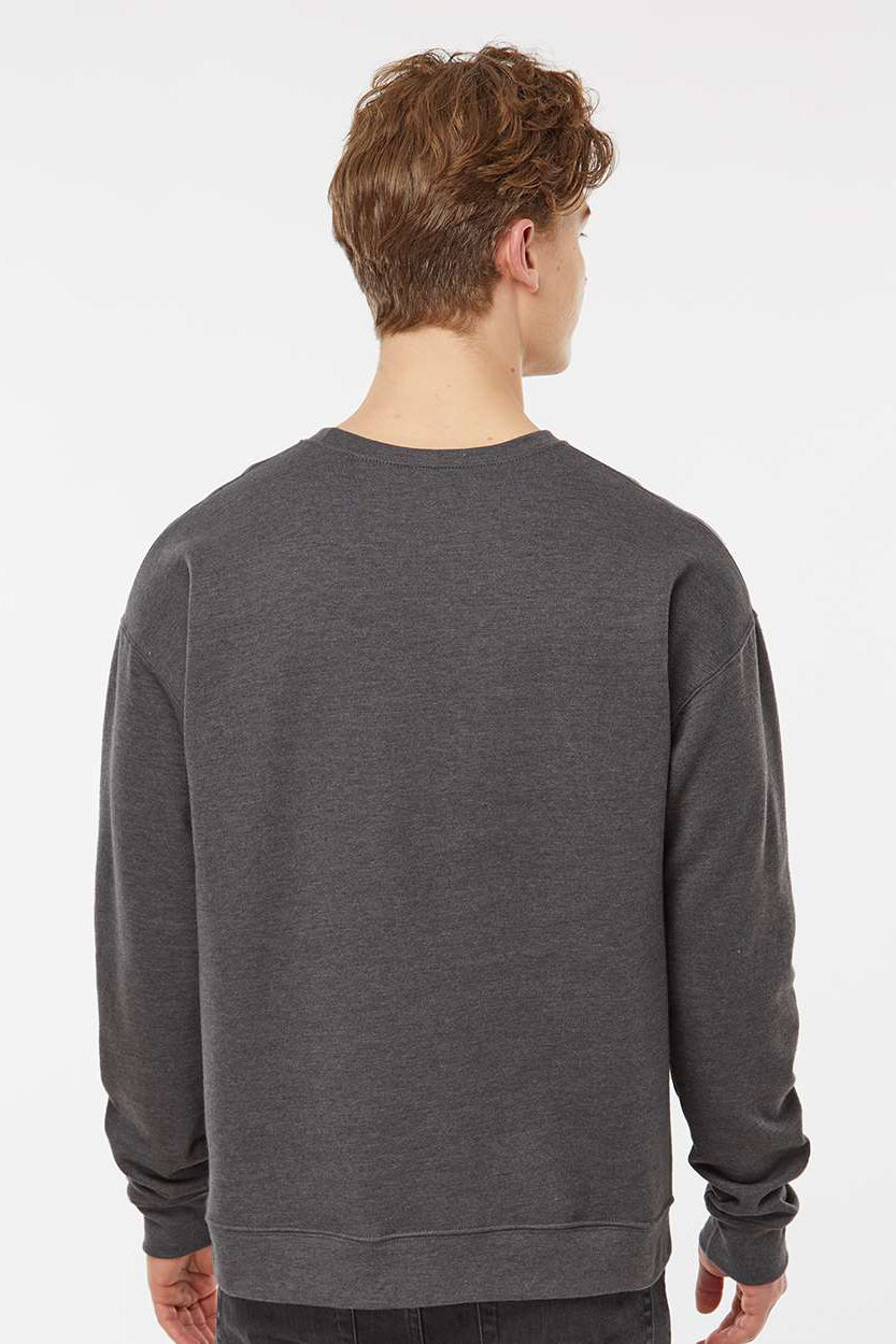 Tultex 340 Mens Fleece Crewneck Sweatshirt Heather Charcoal Grey Model Back
