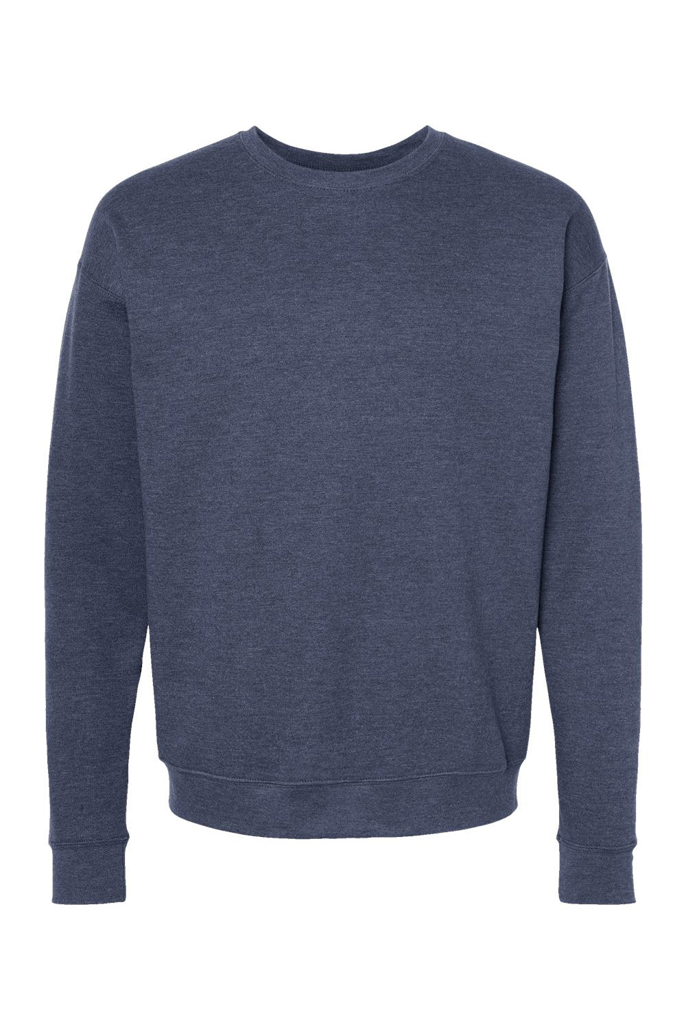 Tultex 340 Mens Fleece Crewneck Sweatshirt Heather Denim Blue Flat Front