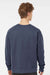 Tultex 340 Mens Fleece Crewneck Sweatshirt Heather Denim Blue Model Back