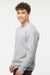 Tultex 340 Mens Fleece Crewneck Sweatshirt Heather Grey Model Side