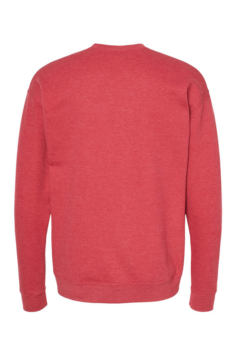 Tultex 340 Mens Fleece Crewneck Sweatshirt Heather Red Flat Back