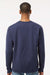 Tultex 340 Mens Fleece Crewneck Sweatshirt Navy Blue Model Back