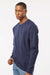 Tultex 340 Mens Fleece Crewneck Sweatshirt Navy Blue Model Side