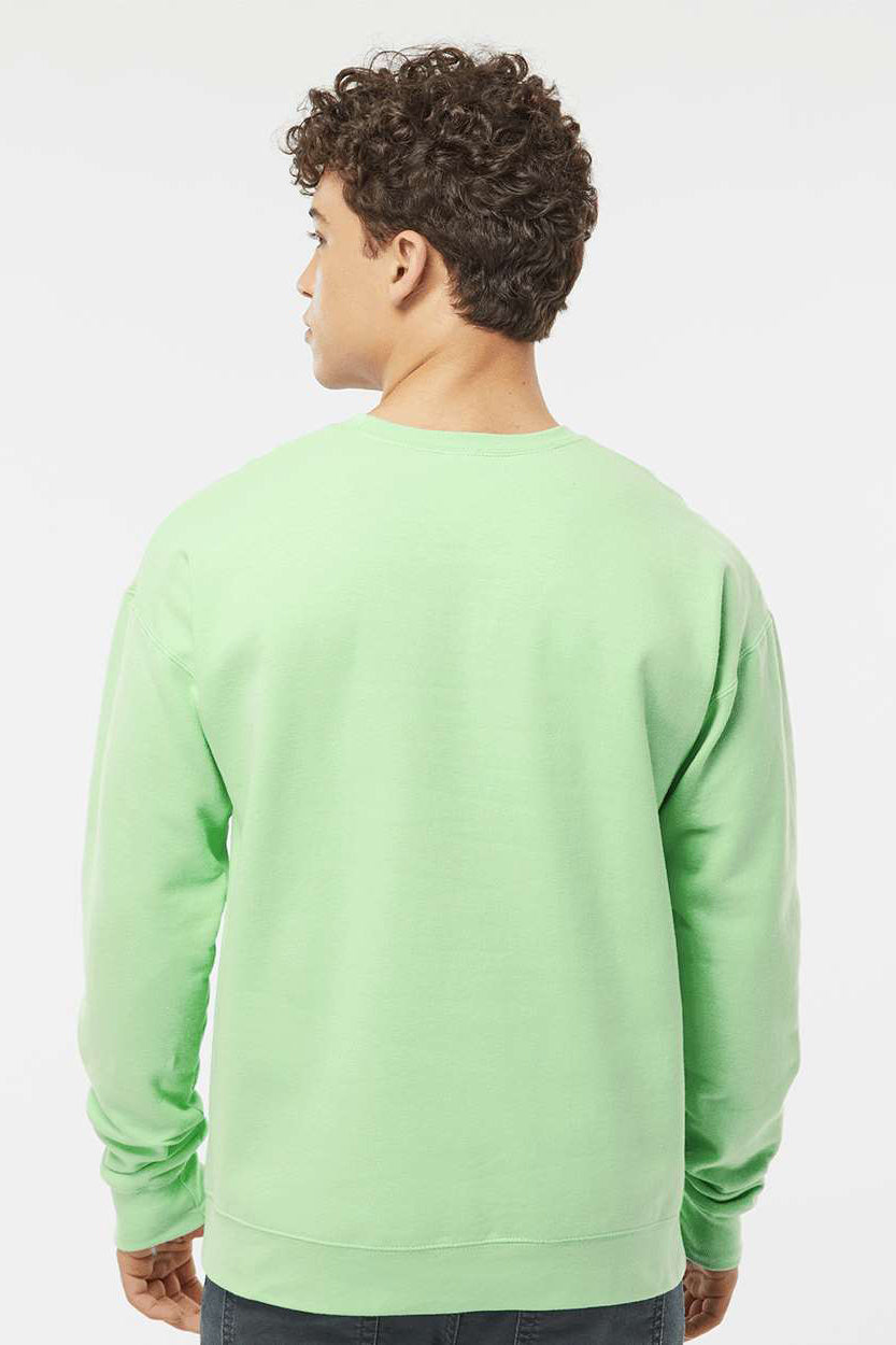 Tultex 340 Mens Fleece Crewneck Sweatshirt Neo Mint Green Model Back