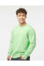 Tultex 340 Mens Fleece Crewneck Sweatshirt Neo Mint Green Model Side
