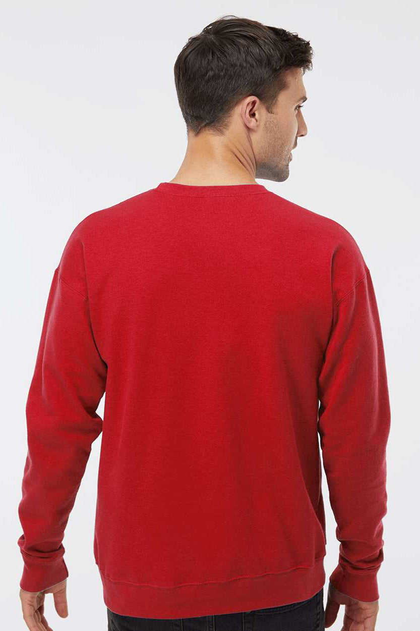 Tultex 340 Mens Fleece Crewneck Sweatshirt Red Model Back