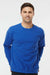 Tultex 340 Mens Fleece Crewneck Sweatshirt Royal Blue Model Front