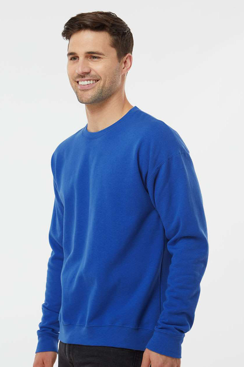 Tultex 340 Mens Fleece Crewneck Sweatshirt Royal Blue Model Side