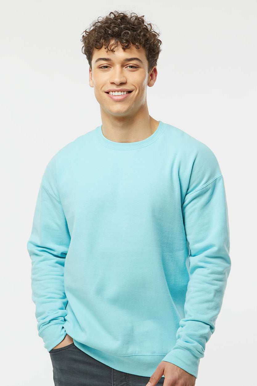 Tultex 340 Mens Fleece Crewneck Sweatshirt Purist Blue Model Front