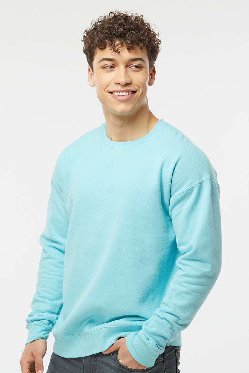Tultex 340 Mens Fleece Crewneck Sweatshirt Purist Blue Model Side