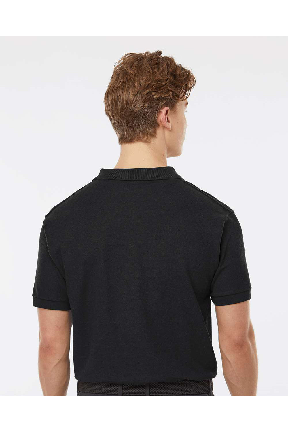 Tultex 400 Mens Sport Shirt Sleeve Polo Shirt Black Model Back