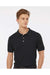 Tultex 400 Mens Sport Shirt Sleeve Polo Shirt Black Model Front