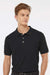 Tultex 400 Mens Sport Short Sleeve Polo Shirt Black Model Front