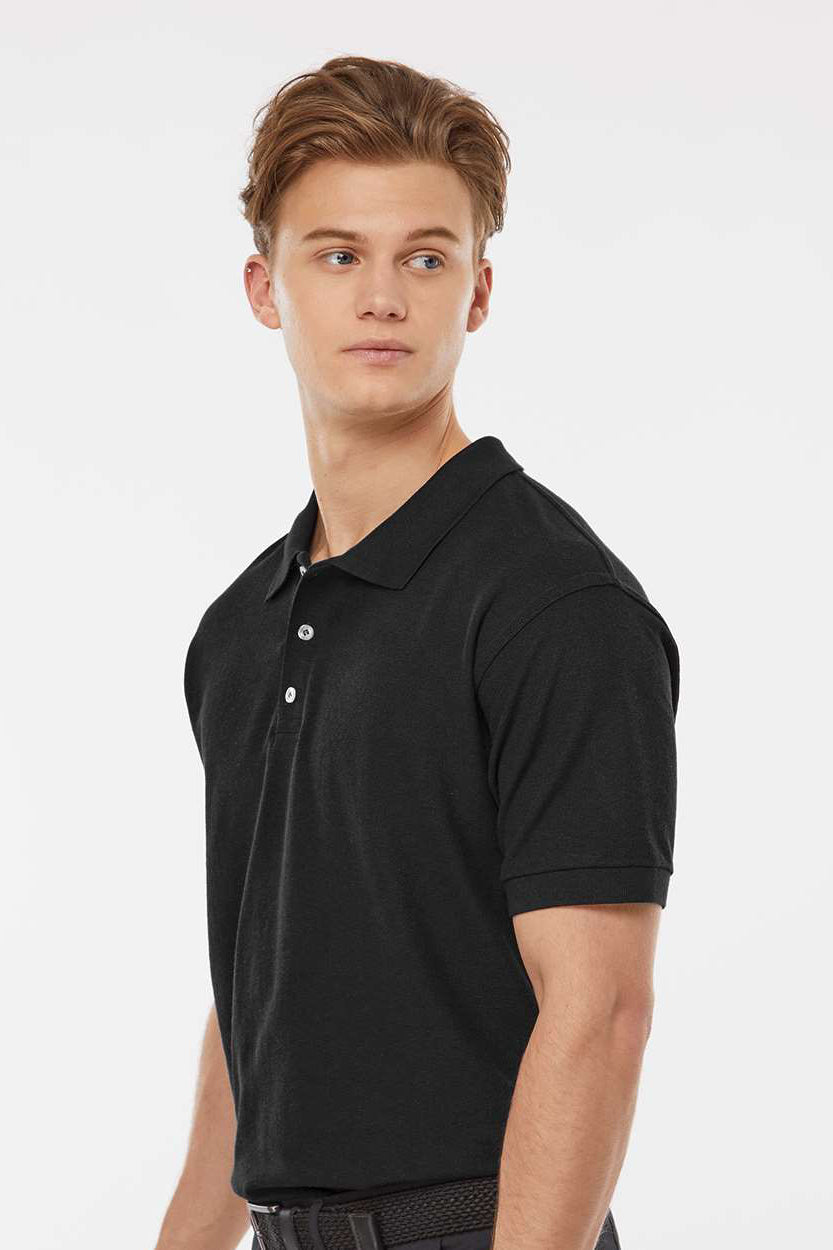 Tultex 400 Mens Sport Short Sleeve Polo Shirt Black Model Side