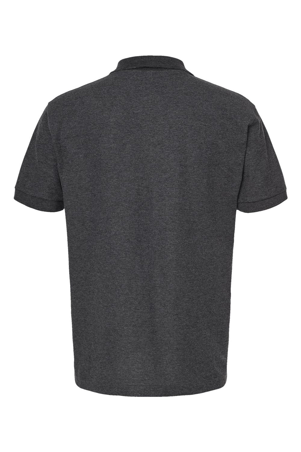 Tultex 400 Mens Sport Short Sleeve Polo Shirt Heather Charcoal Grey Flat Back