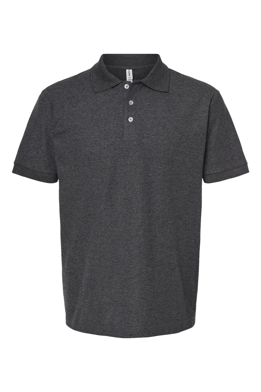 Tultex 400 Mens Sport Short Sleeve Polo Shirt Heather Charcoal Grey Flat Front