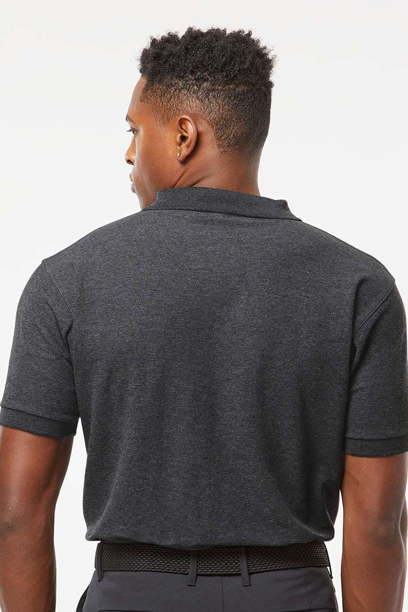 Tultex 400 Mens Sport Short Sleeve Polo Shirt Heather Charcoal Grey Model Back