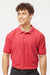 Tultex 400 Mens Sport Short Sleeve Polo Shirt Heather Red Model Front