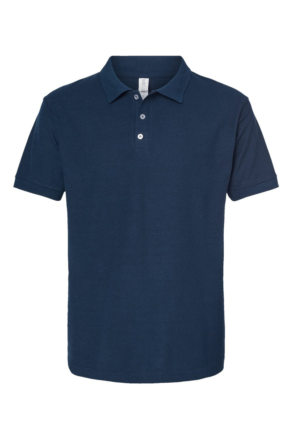 Tultex 400 Mens Sport Shirt Sleeve Polo Shirt Navy Blue Flat Front