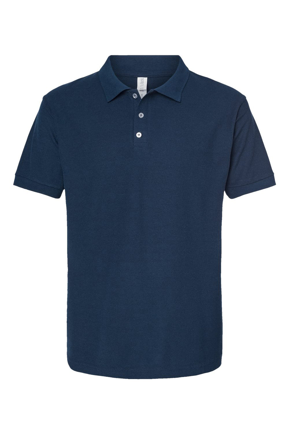 Tultex 400 Mens Sport Short Sleeve Polo Shirt Navy Blue Flat Front