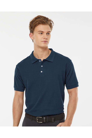 Tultex 400 Mens Sport Shirt Sleeve Polo Shirt Navy Blue Model Front