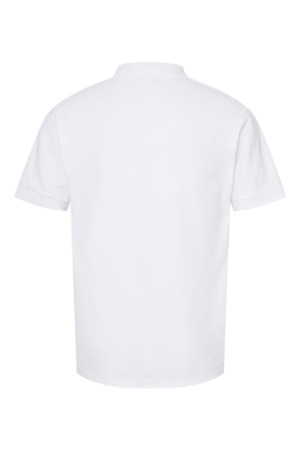 Tultex 400 Mens Sport Short Sleeve Polo Shirt White Flat Back