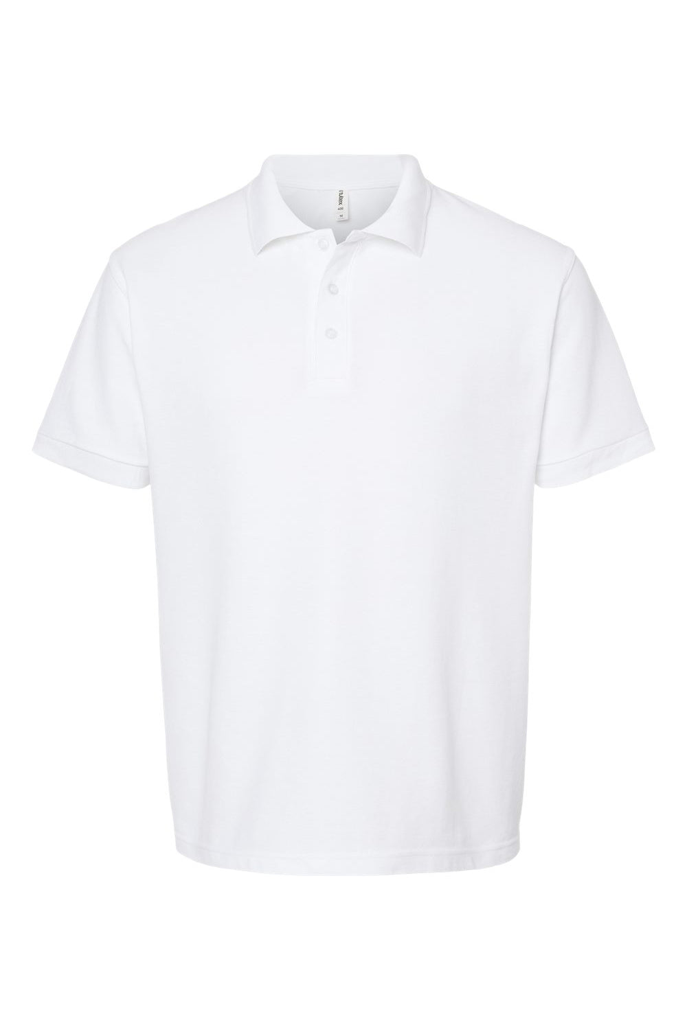 Tultex 400 Mens Sport Shirt Sleeve Polo Shirt White Flat Front