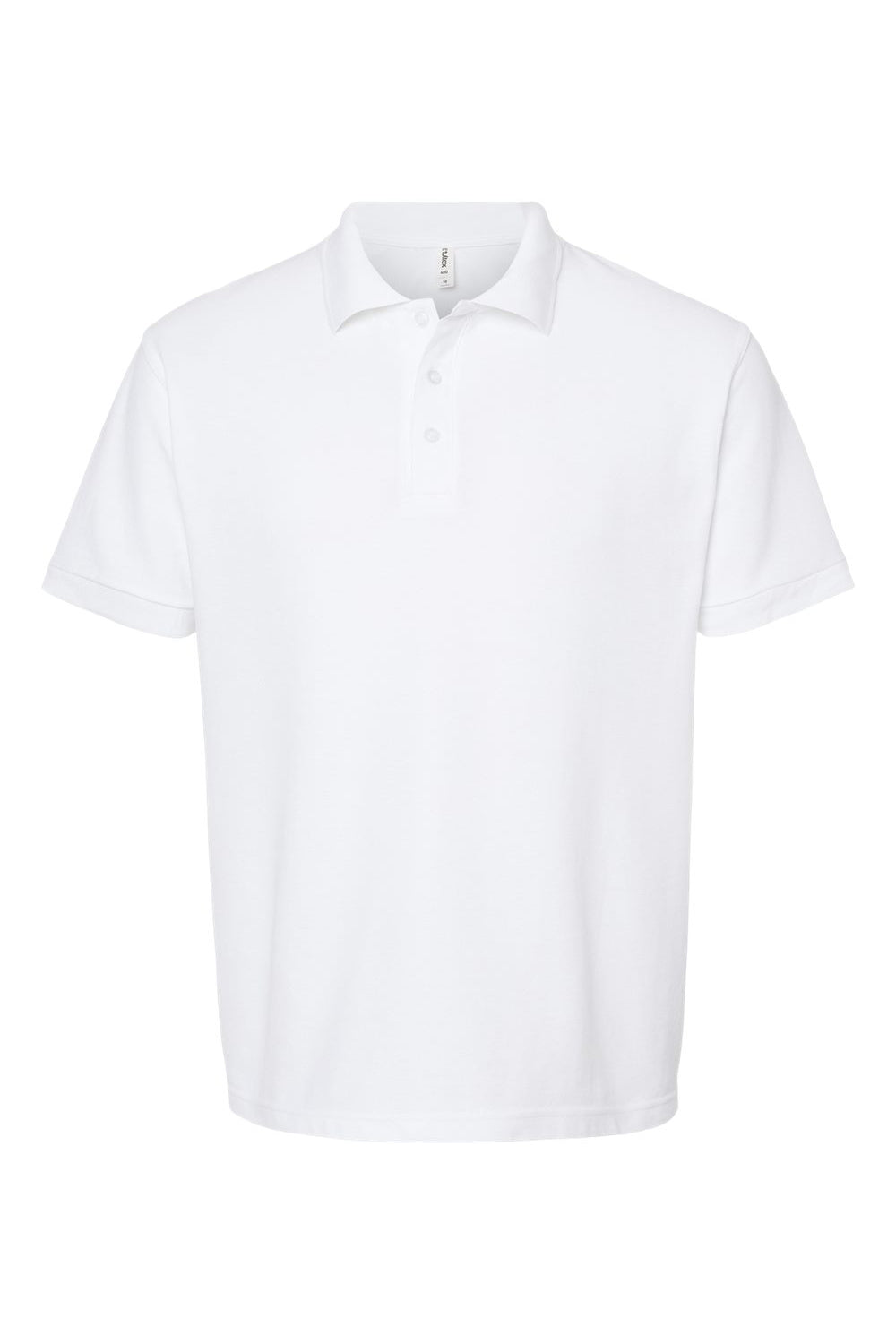 Tultex 400 Mens Sport Short Sleeve Polo Shirt White Flat Front